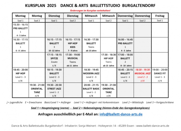 Kurs Plan 2025